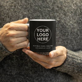 Taza De Café Tu logotipo aquí l Blanco y negro promocional