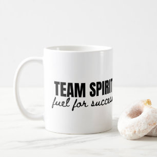 Taza De Café Tu Logotipo Espíritu de Equipo Frase Motivacional 