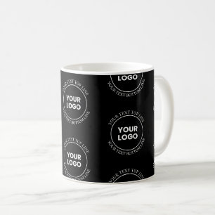 Taza De Café Tu logotipo y texto editable patrón repetitivo