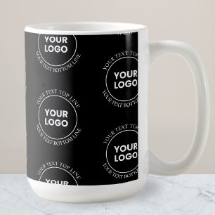 Taza De Café Tu logotipo y texto editable patrón repetitivo