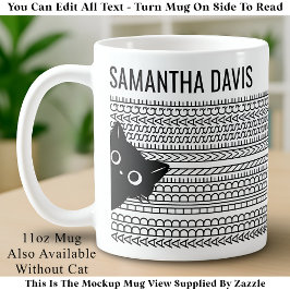 Taza De Café Tu Mensaje Oculto & Nombre, Amante de Gatos