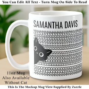 Taza De Café Tu Mensaje Oculto & Nombre, Amante de Gatos