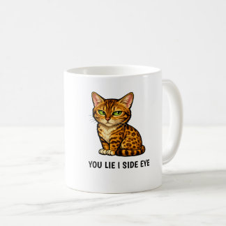 Taza De Café Tú Mientes Yo Miro de Reojo Cita Divertida de Gato
