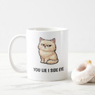 Taza De Café Tú Mientes Yo Te Miro de Reojo Gato con Crema Espo