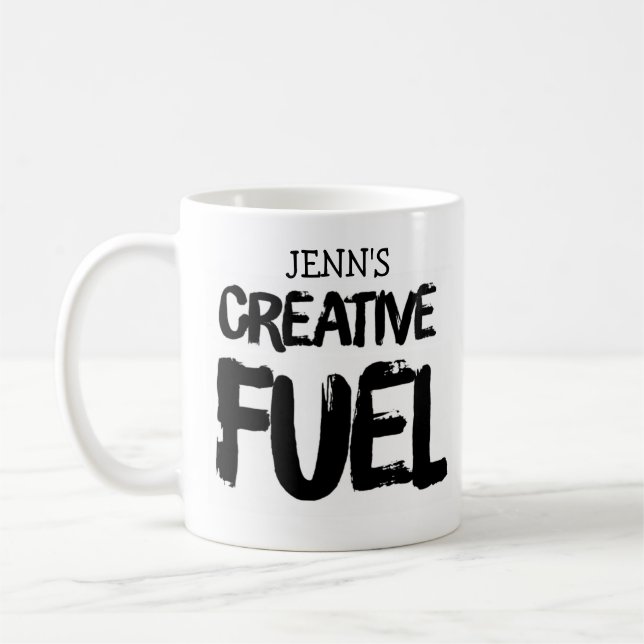 Taza De Café Tu nombre creativo de café de combustible (Izquierda)