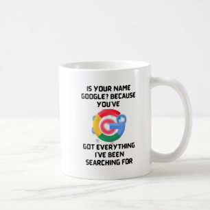 Taza De Café ¿Tu nombre es Google? Humor tecnológico romántico