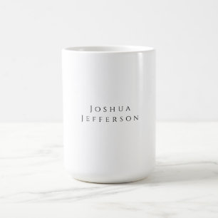 Taza De Café Tu Nombre Profesional Creativo Plano Negro Blanco