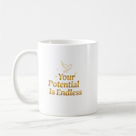 Taza De Café Tu potencial es infinito Dove Gold Motivación