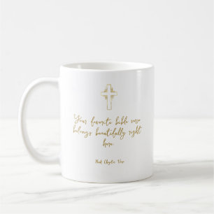 Taza De Café Tu verso bíblico favorito - cruz dorada