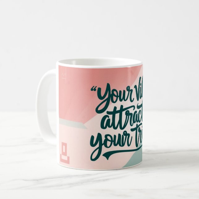 Taza De Café Tu Vibra Atrae a Tu Tribu (Anverso izquierdo)