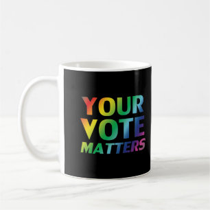 Taza De Café Tu voto importa - orgullo lgbtq lgbt arcoíris negr