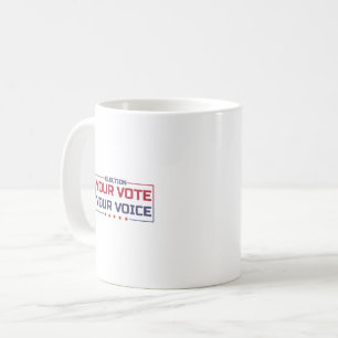 Taza De Café Tu voto tu voz fuente coloreada