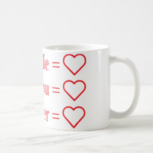 Taza De Café Tú + Yo = ❤️ Diseño de Amor Romántico Personaliz
