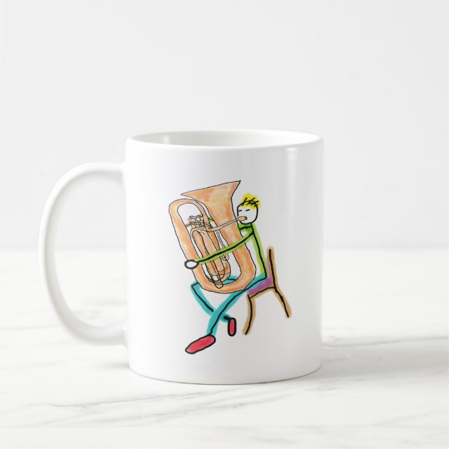 Taza De Café Tuba Playing Stickman (Izquierda)