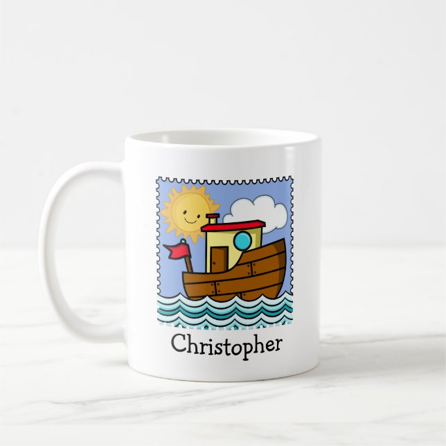 Taza De Café Tug Boat Personalizado (Izquierda)