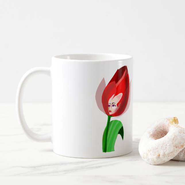 Taza De Café Tulip Chica Coffee Mug (Con donut)