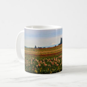 Taza De Café Tulip Field con Mt. Hood, Oregón