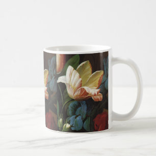 Taza De Café Tulipán de jardín vintage en flor, flores victoria