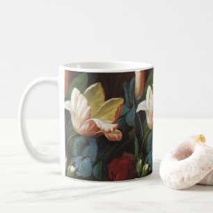 Taza De Café Tulipán de jardín vintage en flor, flores victoria
