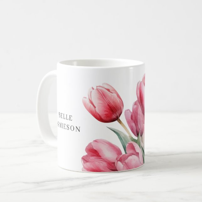 Taza De Café Tulipán de primavera de personalizable (Anverso izquierdo)