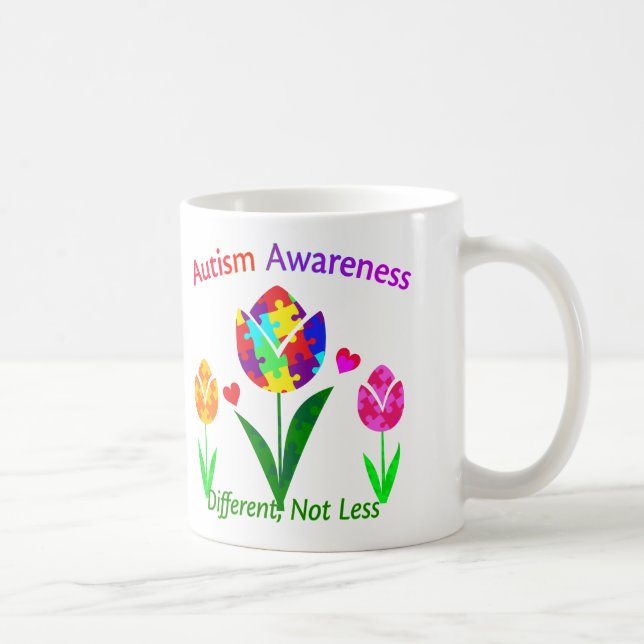 Taza De Café Tulipán de sensibilización sobre el autismo (Derecha)