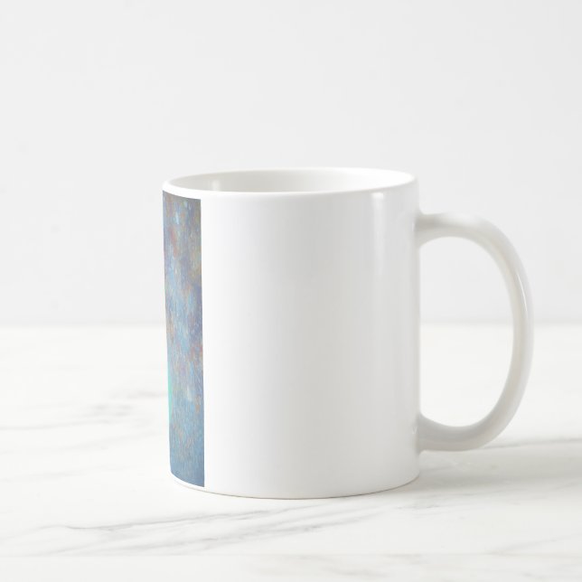 Taza De Café Tulipán rojo sobre pizarra gris azul (Derecha)