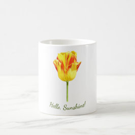 Taza De Café Tulipán rojo y amarillo personalizado
