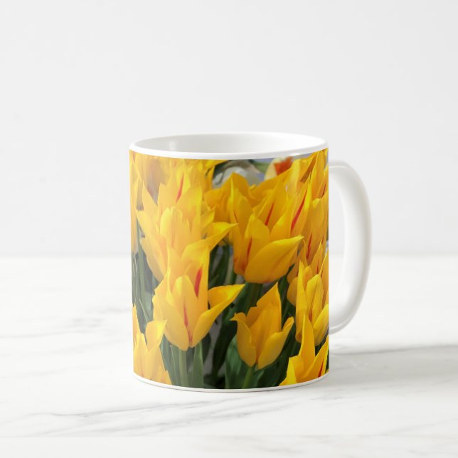 Taza De Café Tulipanes amarillos únicos (Anverso derecho)