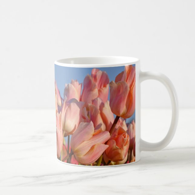 Taza De Café Tulipanes de primavera púrpura (Derecha)