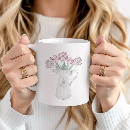 Taza De Café Tulipanes en cerámica Pitcher