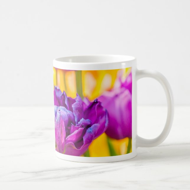 Taza De Café Tulipanes Encantadores Rosa Oscuro (Derecha)