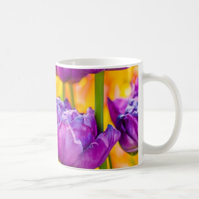 Taza De Café Tulipanes Encantadores Rosa Profundo (Derecha)