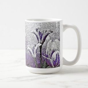 Taza De Café Tulipanes morados - Mug de arte de pintura