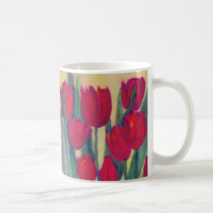 Taza De Café Tulipanes Rojos