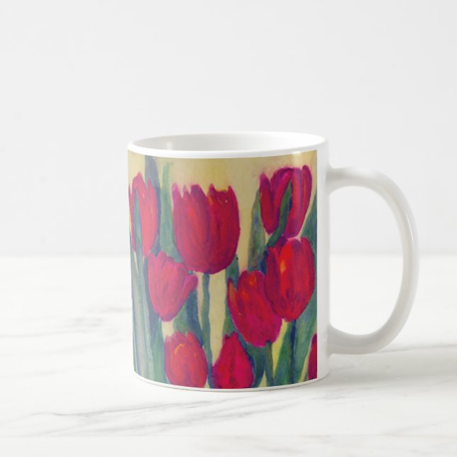 Taza De Café Tulipanes Rojos (Derecha)