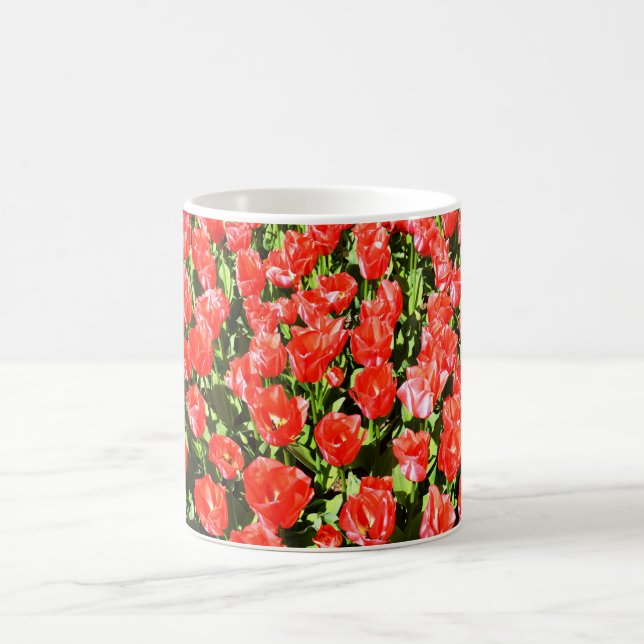 Taza De Café Tulipanes rojos (Centro)