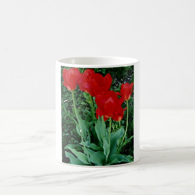 Taza De Café Tulipanes rojos (Centro)