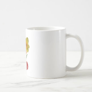 Taza De Café Tulipanes rojos y flores de narciso amarillas