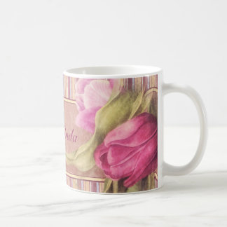 Taza De Café Tulipanes románticos personalizados