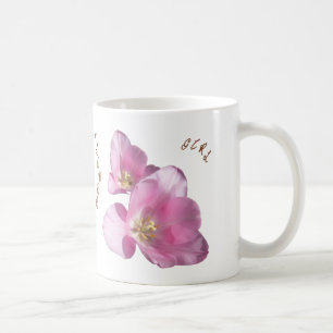 Taza De Café Tulipanes rosados soleados Niña Mug