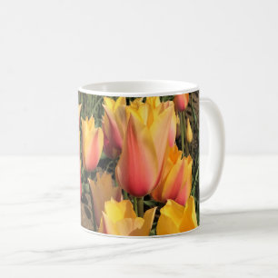 Taza De Café Tulipanes rosados y amarillos