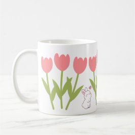 Taza De Café tulipanes y conejos