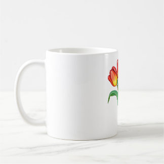 Taza De Café Tulipano arcoiris - Flor colorida