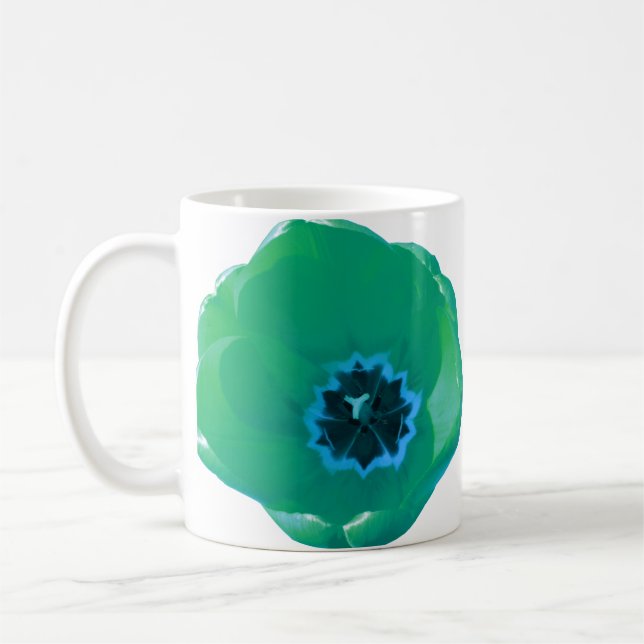 Taza De Café Tulipano verde y azul (Izquierda)