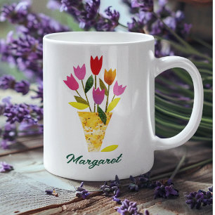 Taza De Café Tulips Bouquet Bonito Floral Té personalizado