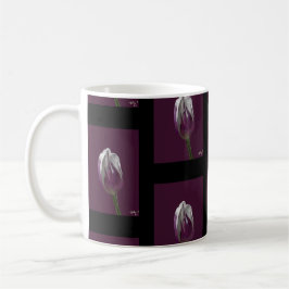 Taza De Café Tulp paars mozaiek zwarte achtergrond