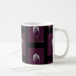 Taza De Café Tulp paars mozaiek zwarte achtergrond