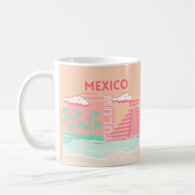 Taza De Café Tulum, México, arte de viajes (Izquierda)