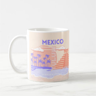 Taza De Café Tulum, Viajes, Arte Retro