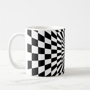 Taza De Café túnel de tablero de ajedrez de ilusión óptica
